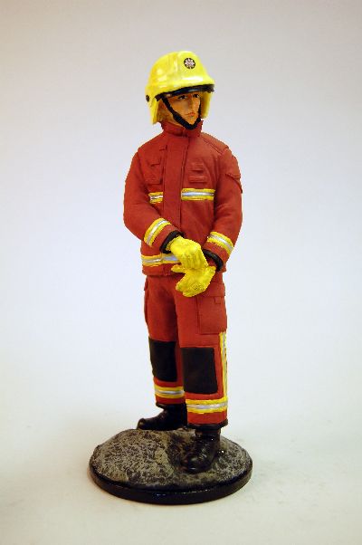 BF02 - Modern Firefighter Pulling on glove (Painted)